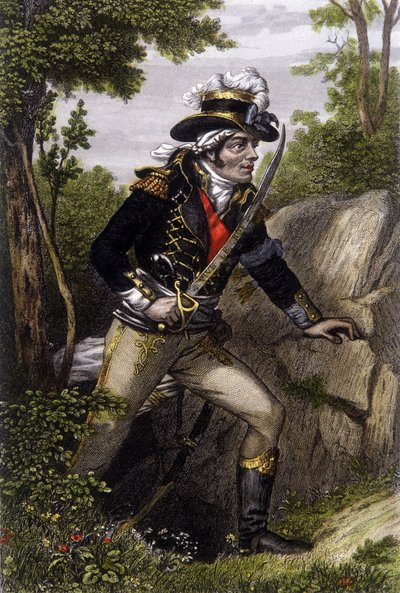 Retrato de cuerpo entero del jefe chouan François Athanase (François-Athanase) de Charette de la Contrie (1763-1796) de Unknown artist