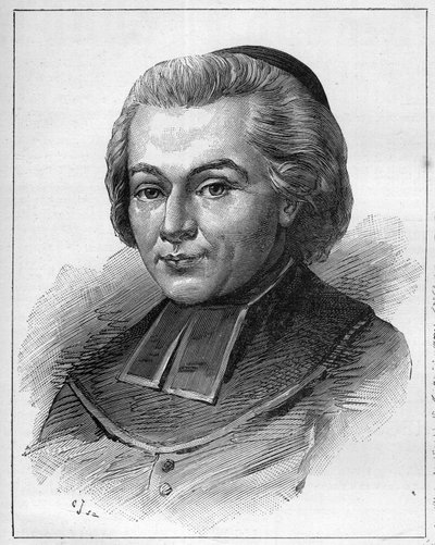 Retrato del Abate Fabre o Jean-Baptiste (Jean Baptiste) Fabre (1727-1783), un eclesiástico y escritor francés. Grabado en "Le Monde Illustré" de Unknown artist