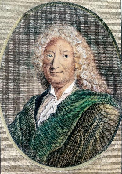 Retrato de Alain René Lesage (1668-1747), escritor francés. Grabado del siglo XVIII. Colección privada de Unknown artist