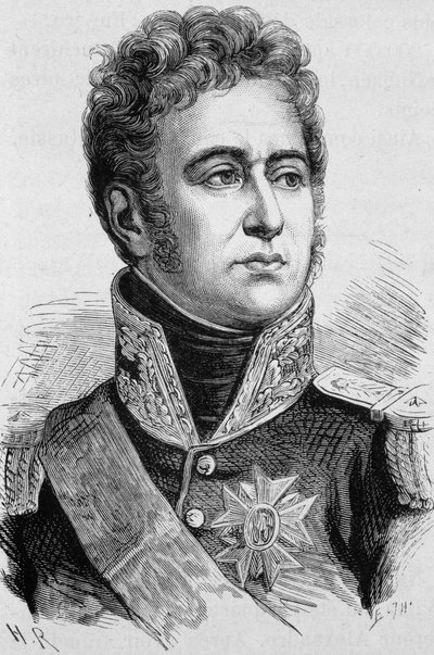 Retrato de Alexandre Law, Marqués de Lauriston (1768 - 1828). Grabado de finales del siglo XIX en "Histoire de France" de H. Martin. de Unknown artist