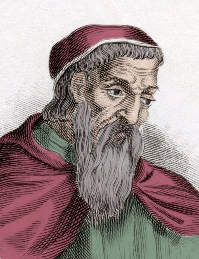 Retrato de Américo Vespucio (1454-1512), navegante y explorador italiano. Grabado del siglo XIX. de Unknown artist