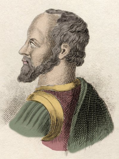 Retrato de Anne de Montmorency, Duque de Montmorency, militar, estadista y diplomático francés. Grabado del siglo XIX de Unknown artist