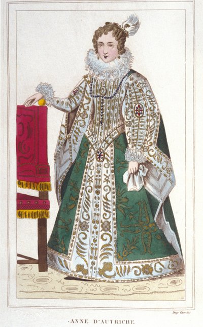 Retrato de Ana de Austria (1601-1666). Grabado de 1830 de Unknown artist