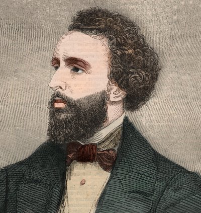 Retrato de Bayard Taylor (1825-1878), poeta estadounidense. Grabado en “The Illustrated London News” del 23 de enero de 1858. de Unknown artist