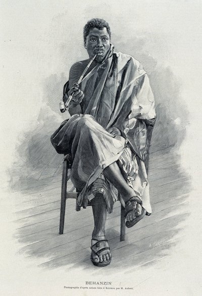 Retrato de Behanzin (1844-1900), rey de Dahomey (actual Benín). de Unknown artist