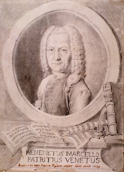 Retrato de Benedetto Marcello (dibujo) de Unknown artist