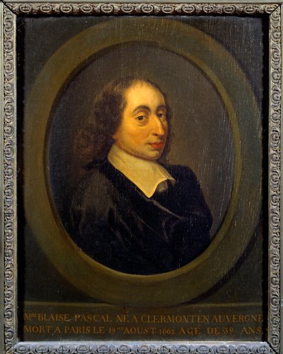 Retrato de Blaise Pascal (1623-1662), físico, matemático y escritor francés de Unknown artist