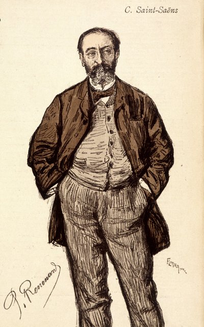 Retrato de Camille Saint Saens (Saint-Saens) (1835-1921), compositor francés de Unknown artist
