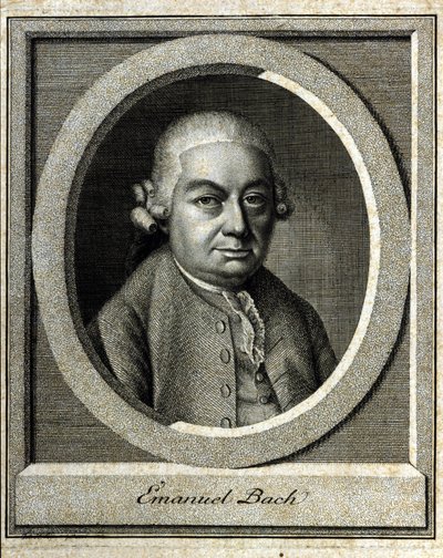 Retrato de Carl Philippe Emanuel Bach llamado el Bach de Berlín y Hamburgo, quinto hijo de Johann Sebastian Bach de Unknown artist