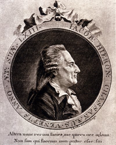 Retrato de Casanova (1725 - 1798) - retrato en frontispicio, en Histoire de ma fuite des prisons de la République de Venise, escrito en Dux en Bohemia de Unknown artist