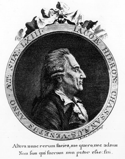 Retrato de Casanova (1725 - 1798) - retrato en frontispicio, en "Historia de mi escape de las prisiones de la República de Venecia", escrito en Dux en Bohemia de Unknown artist