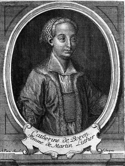 Retrato de Catalina de Bore (Katharina von Bora) (1499-1552), esposa de Martín Lutero. Grabado del siglo XVIII de Unknown artist
