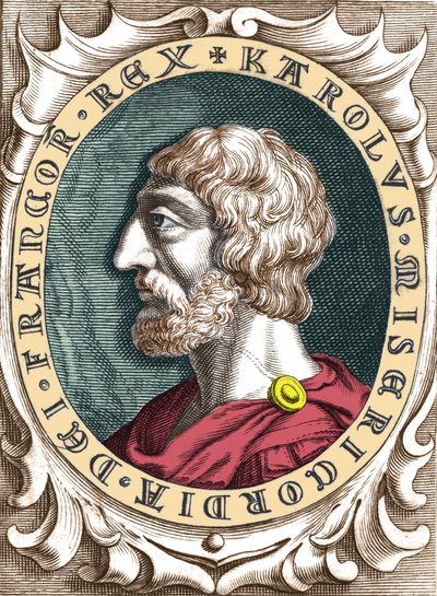 Retrato de Carlomagno o Carlos I el Grande (742 - 814) Rey de los Francos de Unknown artist