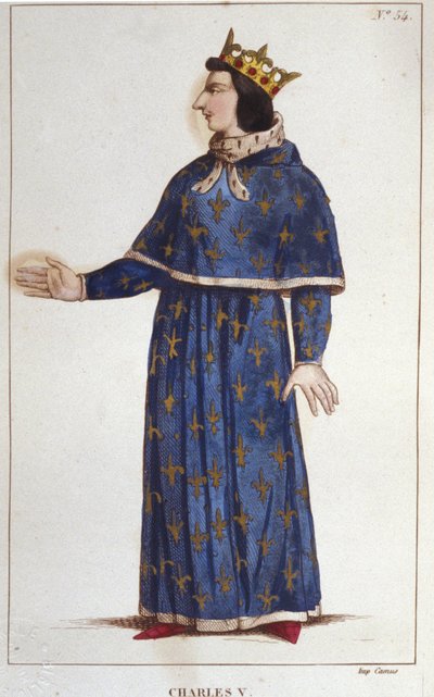 Retrato de Carlos V el Sabio (1338 - 1380). Grabado de 1830 de Unknown artist