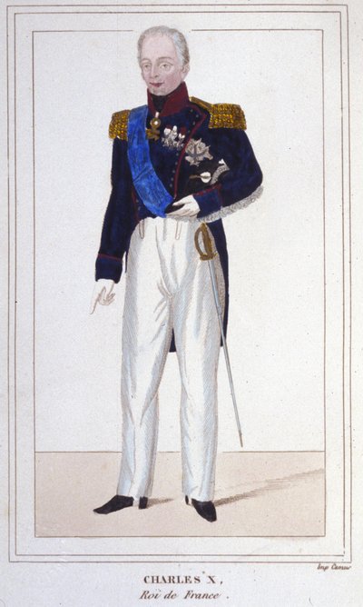 Retrato de Carlos X, Rey de Francia (1757 - 1836) grabado de 1830 de Unknown artist