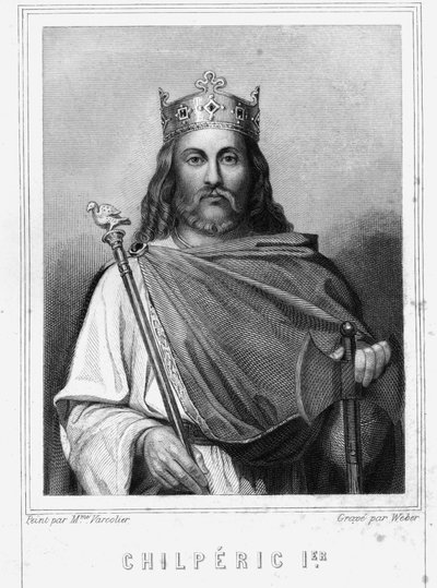 Retrato de Chilperico I (539 - 584), Rey de Neustria - en 