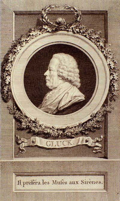 Retrato de Christoph Gluck (1714-1787) compositor alemán. Grabado. Siglo XVIII. Bolonia, museo cívico musical de Unknown artist