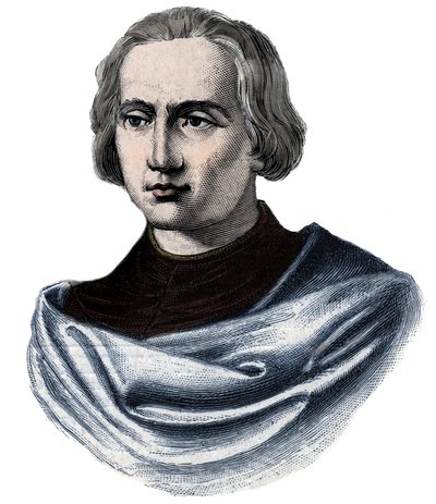 Retrato de Cristóbal Colón (1451-1506) - Grabado del siglo XIX de Unknown artist
