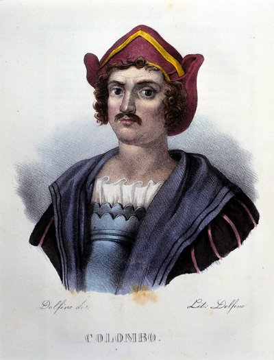 Retrato de Cristóbal Colón, grabado del siglo XIX de Unknown artist