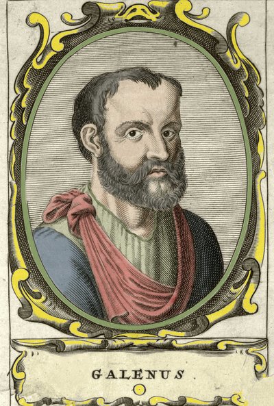 Retrato de Claudio Galeno (v. 131 - v. 201), médico griego. Grabado del siglo XVIII. de Unknown artist