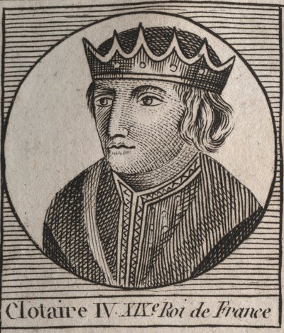 Retrato de Clotario IV (ca. 685-719), Rey de los Francos de Austrasia de 717 a 719 - grabado de “Instruction sur l