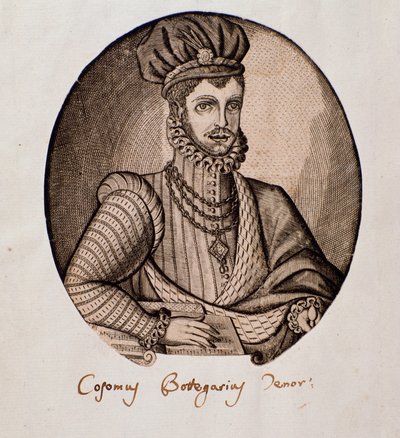 Retrato de Cosimo Bottegari (1554-1620) laudista y compositor italiano. Grabado. Siglo XVII. Bolonia, museo cívico bibliográfico musical de Unknown artist