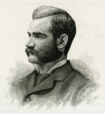 Retrato de Danenhower, segundo teniente de la tripulación de La Jeannette, para la misión norte. Grabado para ilustrar "El viaje de La Jeannette" de Unknown artist