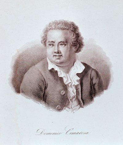Retrato de Domenico Cimarosa (1749-1801) compositor italiano. Grabado. Siglo XVIII. Milán, biblioteca del conservatorio de Unknown artist