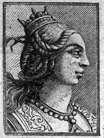 Retrato de Emma hija de Lotharia II, Rey de Italia, se casó con Lotario en 966. tuvieron un hijo Luis V último rey carolingio. de Unknown artist