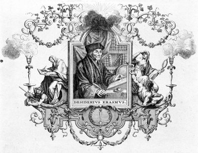 Retrato de Erasmo con su escritura de Unknown artist