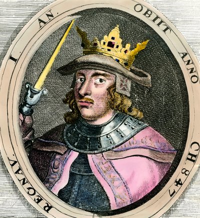 Retrato de Erik I Eigod, Rey de Dinamarca de Unknown artist