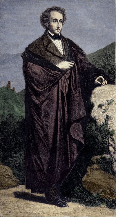 Retrato de Felix Mendelssohn Bartholdy (1809-1847), compositor alemán de Unknown artist