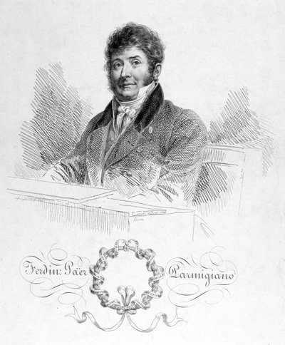 Retrato de Ferdinando Paer (1771 - 1839). Fue maestro de capilla de Napoleón I y luego director de la Ópera Cómica de Unknown artist