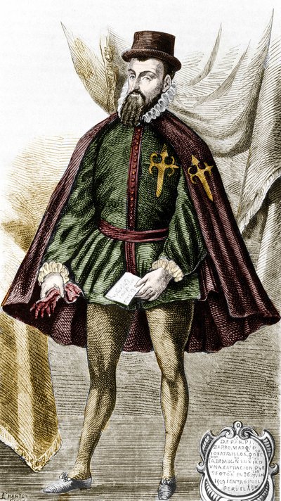 Retrato de Francisco Pizarro (fr. François Pizarre) de Unknown artist