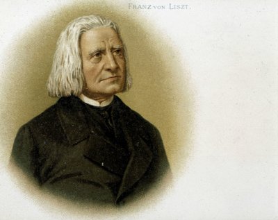 Retrato de Franz Liszt. Cromolitografía del siglo XIX de Unknown artist
