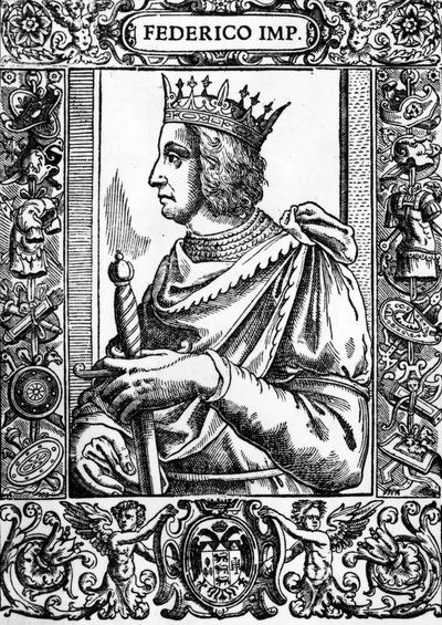 Retrato de Federico II (1194-1250), emperador alemán. de Unknown artist