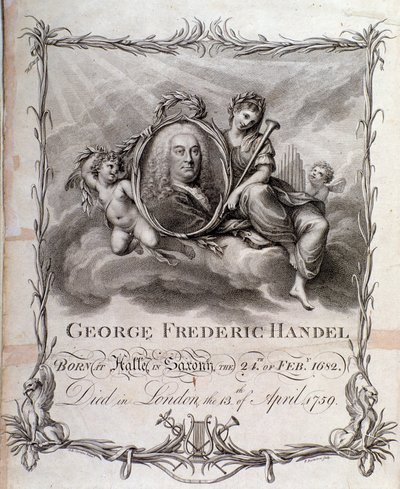Retrato de Georg Friedrich Handel (grabado) de Unknown artist