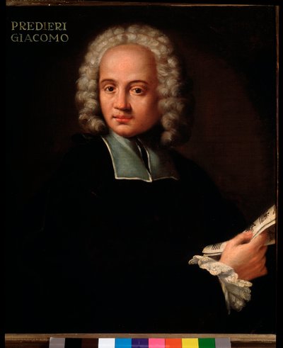 Retrato de Giacomo Predieri (1655-1743/53) organista y cornetista italiano. Pintura anónima. Hacia 1700. Bolonia, Museo Cívico Musical de Unknown artist