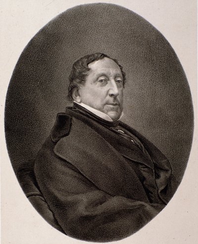 Retrato de Gioacchino Rossini (grabado) de Unknown artist