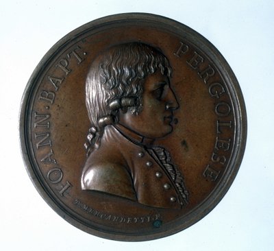 Retrato de Giovanni Battista Pergolesi (Jean Baptiste Pergolese, Jean-Baptiste) (1710 - 1736). Medallón de bronce. Museo della Scala. Milán de Unknown artist