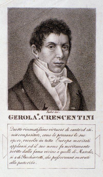Retrato de Girolamo Crescentini (grabado) de Unknown artist