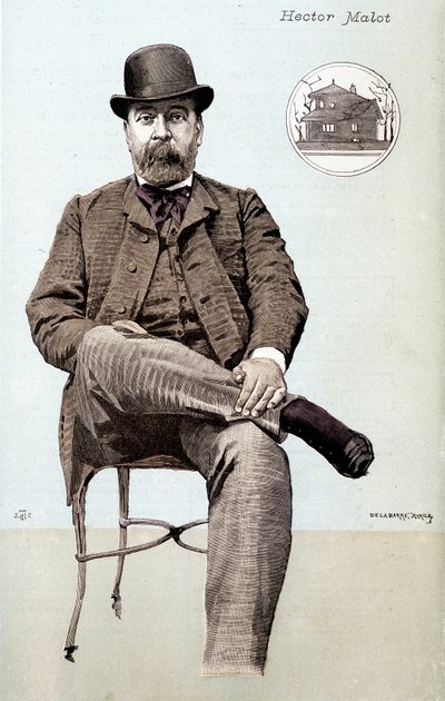 Retrato de Hector Malot - dibujo de Unknown artist