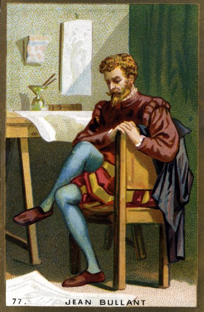 Retrato de Jean Bullant (1520 - 1578) arquitecto, diseñador y teórico francés. Cromolitografía del siglo XIX de Unknown artist