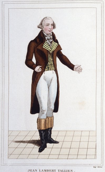 Retrato de Jean Lambert Tallian. Político francés (1767-1820) Diputado de la Convención Grabado de 1830 de Unknown artist