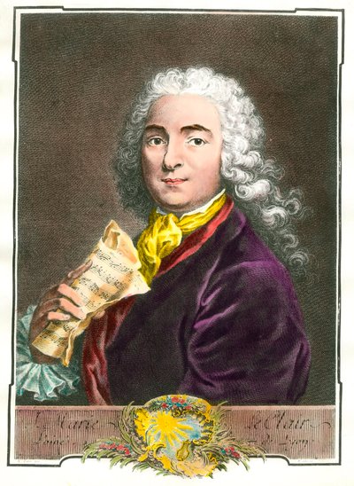 Retrato de Jean Marie Leclair (1697-1764) músico, compositor y maestro de ballet de la sala del rey. Grabado del siglo XVIII. Colección privada de Unknown artist