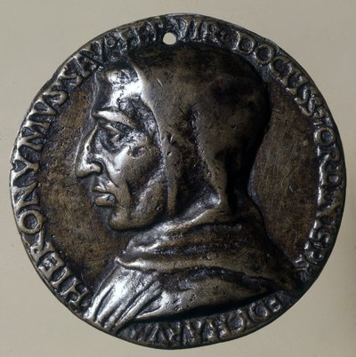 Retrato de Girolamo Savonarola (1452 - 1498), predicador italiano. Estableció un régimen teocrático en Florencia de Unknown artist