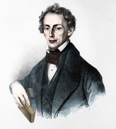 Retrato de Johann Christian Doppler (1803-1853). Físico austriaco. Grabado del siglo XIX de Unknown artist