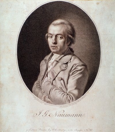 Retrato de Johann Gottlieb Naumann (grabado) de Unknown artist