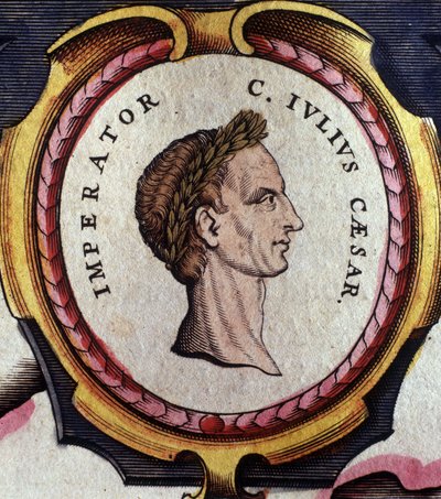 Retrato de Julio César (101-44 a.C.), general y político romano. Grabado de finales del siglo XVIII. Milán de Unknown artist