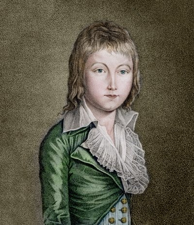 Retrato de LUIS XVII (1785-1795) el delfín de Francia Litografía de Unknown artist